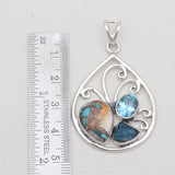 Spiny Oyster Turquoise Silver Pendant