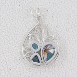 Spiny Oyster Turquoise Silver Pendant