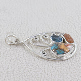 Spiny Oyster Turquoise Silver Pendant