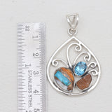 Turquoise Spiny Oyster Silver Pendants
