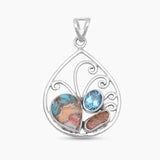 Turquoise Spiny Oyster Silver Pendants