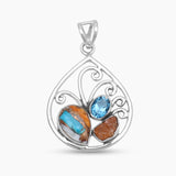 Turquoise Spiny Oyster Silver Pendants