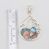 Turquoise Spiny Oyster Silver Pendants