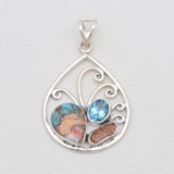 Turquoise Spiny Oyster Silver Pendants
