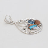 Turquoise Spiny Oyster Silver Pendants