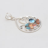 Turquoise Spiny Oyster Silver Pendants