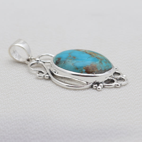 Boulder Turquoise Silver Pendants
