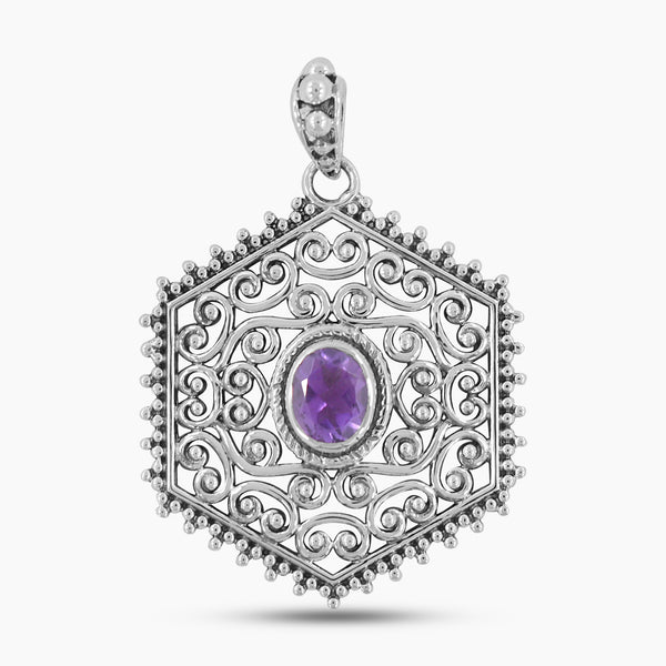 925 Sterling Silver Amethyst Pendants