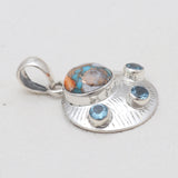 Turquoise Spiny Oyster Silver Pendants