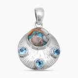 Turquoise Spiny Oyster Silver Pendants