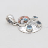 Turquoise Spiny Oyster Silver Pendants