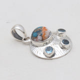 Turquoise Spiny Oyster Silver Pendants