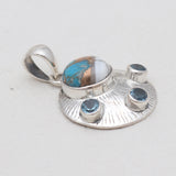 Turquoise Spiny Oyster Silver Pendants