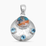 Turquoise Spiny Oyster Silver Pendants