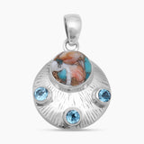 Turquoise Spiny Oyster Silver Pendants