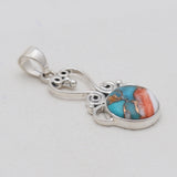 925 Sterling Silver Spiny Oyster Turquoise Pendants