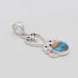 925 Sterling Silver Spiny Oyster Turquoise Pendants