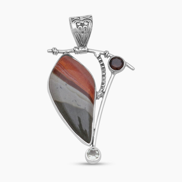 Polychrome Jasper Silver Pendants