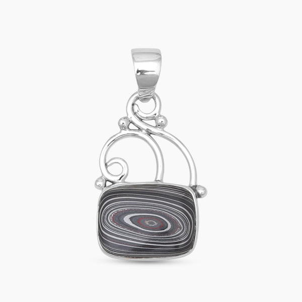 925 Sterling Silver Fordite Jasper Pendants