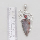 925 Sterling Silver Crazy Lace Agate Pendants