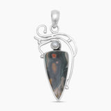 Ocean Jasper & Pearl Silver Pendants