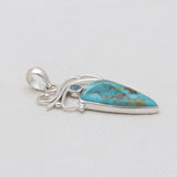 Boulder Turquoise & Topaz Sterling Silver Pendants