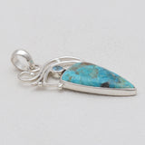 Boulder Turquoise & Topaz Sterling Silver Pendants