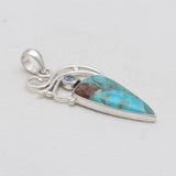 Boulder Turquoise & Topaz Sterling Silver Pendants