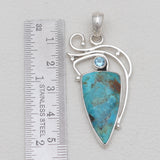 Boulder Turquoise & Topaz Sterling Silver Pendants