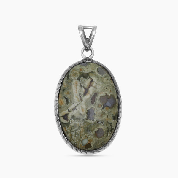 Rainforest Jasper Silver Pendants
