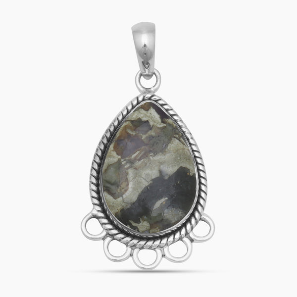 925 Sterling Silver Rainforest Jasper Pendants