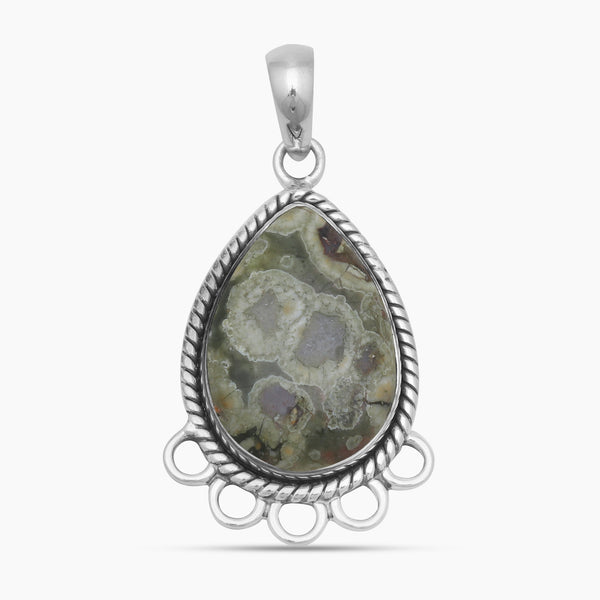 925 Sterling Silver Rainforest Jasper Pendants