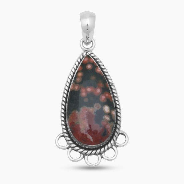 925 Sterling Silver Ocean Jasper Pendants
