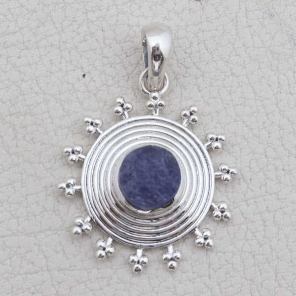 925 Silver Raw Tanzanite Pendants
