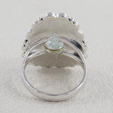 Rough Aquamarine Designer Silver Rings
