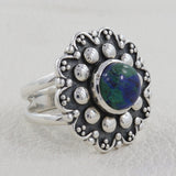 Azurite Malachite Silver Rings