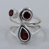 925 Sterling Silver Garnet Ring