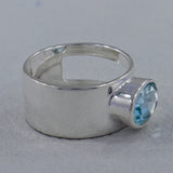 925 Sterling Silver Blue Topaz Ring