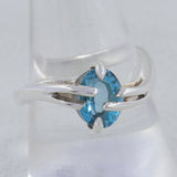 925 Sterling Silver Blue Topaz Ring