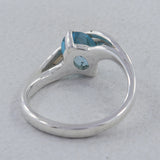 925 Sterling Silver Blue Topaz Ring