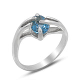 925 Sterling Silver Blue Topaz Ring