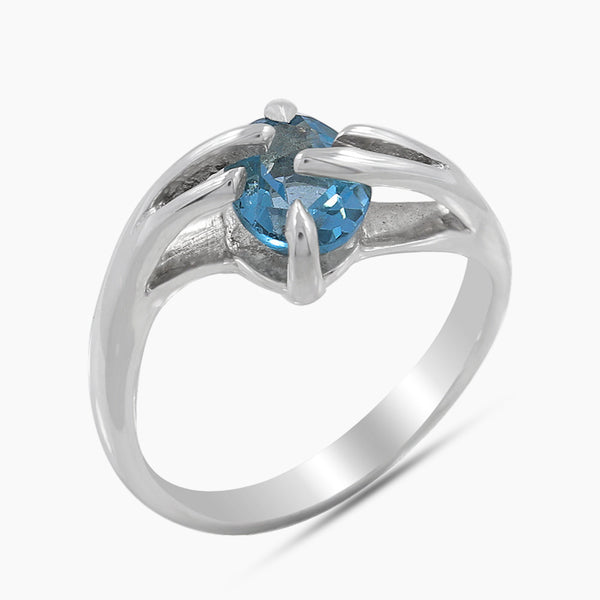 925 Sterling Silver Blue Topaz Ring