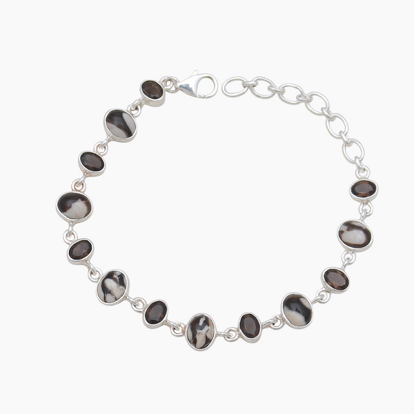 Peanut Wood Jasper Silver Bracelets