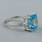 925 Sterling Silver Blue Topaz Ring