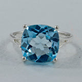 925 Sterling Silver Blue Topaz Ring