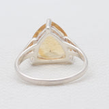 Trillion Cut Citrine Silver Rings