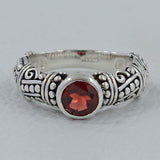 925 Sterling Silver Garnet Ring