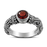 925 Sterling Silver Garnet Ring