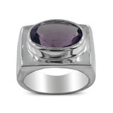925 Sterling Silver Citrine Men's Ring
