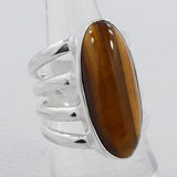 Natural Tiger Eye Silver Ring